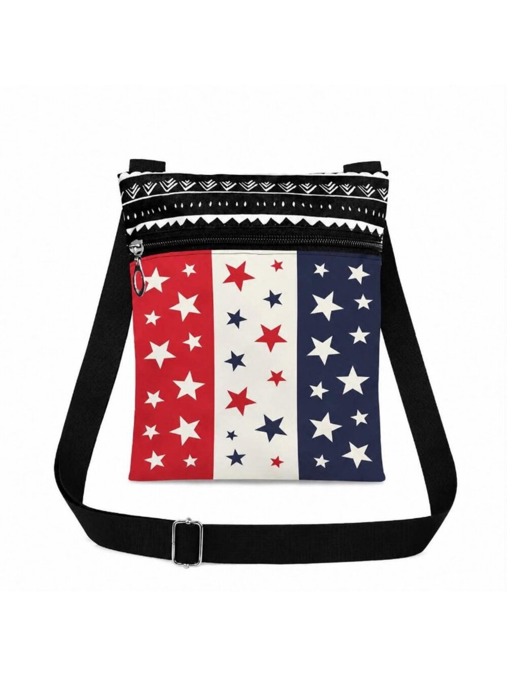 Patriotic Crossbody Bag for Women American Flag Shoulder Purse with Adjustable S